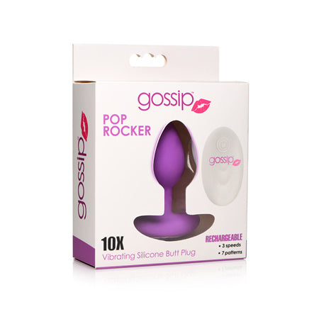 Curve Toys Gossip Pop Rocker Rechargeable Remote-Controlled Silicone Vibrating Anal Plug Violet - Not Very Vanilla