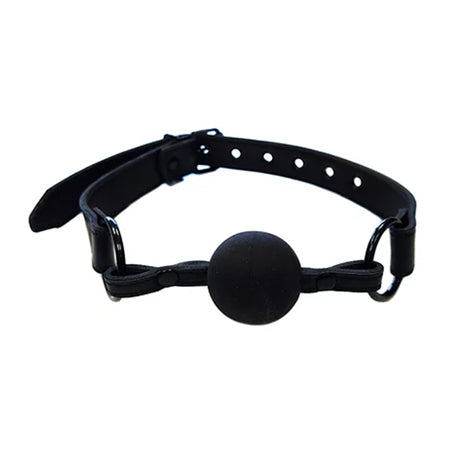 Rouge Leather Ball Gag Black with Black Accessories - Not Very Vanilla