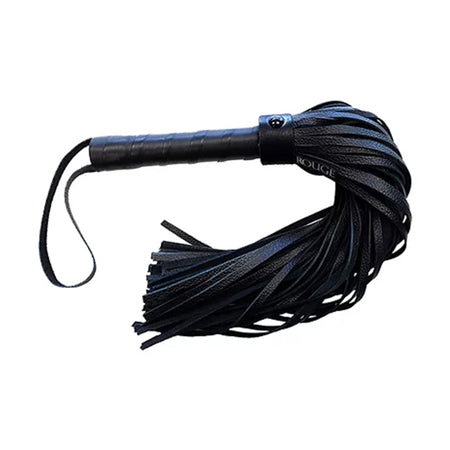 Rouge Long Leather Flogger Black with Black Accessories - Not Very Vanilla