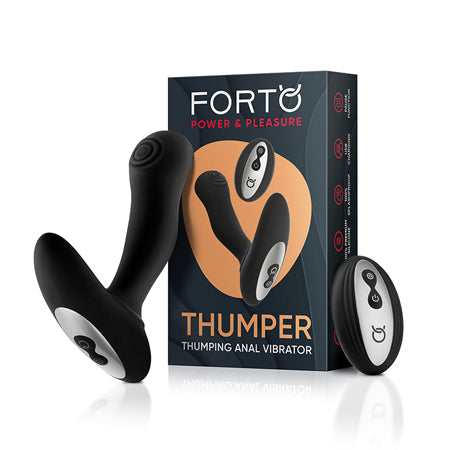 Forto Thumper Rechargeable Remote-Controlled Silicone Thumping Anal Vibrator Black - Not Very Vanilla