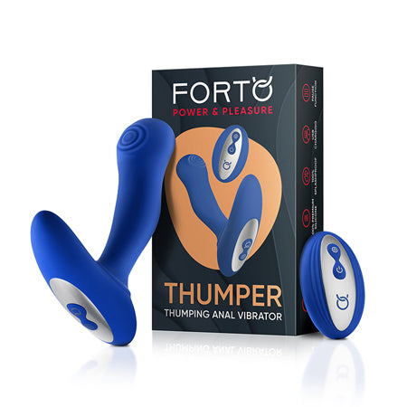 Forto Thumper Rechargeable Remote-Controlled Silicone Thumping Anal Vibrator Blue - Not Very Vanilla