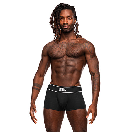 Male Power Modal Rib Pouch Short Black XL - Not Very Vanilla