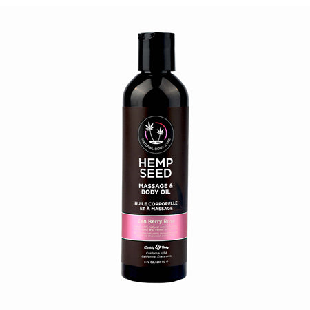 Earthly Body Hemp Seed Massage & Body Oil Zen Berry Rose 8 oz. - Not Very Vanilla