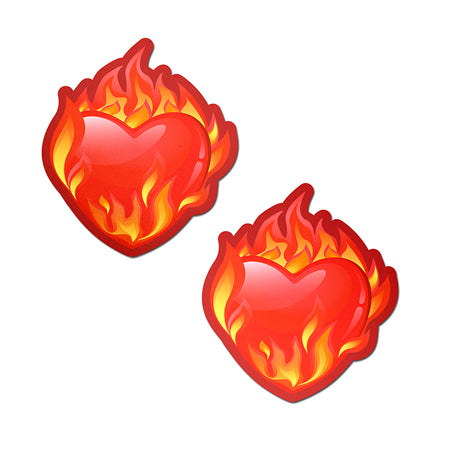 Pastease Flaming Heart Nipple Pasties - Not Very Vanilla