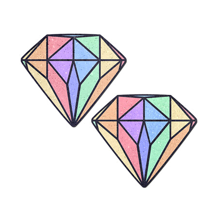 Pastease Gem: Pastel Rainbow Diamond Nipple Pasties - Not Very Vanilla