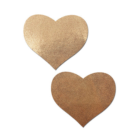 Pastease Love: Liquid Rose Gold Heart Nipple Pasties - Not Very Vanilla