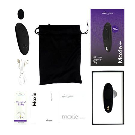 We-Vibe Moxie+ Rechargeable Remote-Controlled Silicone Wearable Clitoral Vibrator Black - Not Very Vanilla