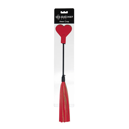 Sportsheets Sex & Mischief Amor Crop Heart-Shaped Dual-Ended Flogger Red - Not Very Vanilla