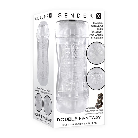 Gender X Double Fantasy Dual Entry Stroker Clear - Not Very Vanilla