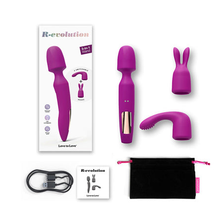 Love to Love R-evolution Rechargeable 3-in-1 Wand Vibrator Sweet Orchid - Not Very Vanilla