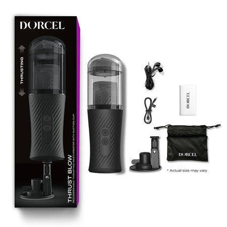 Dorcel Thrust Blow Rechargeable Thrusting Vaginal Masturbator with Removeable Suction Cup - Not Very Vanilla