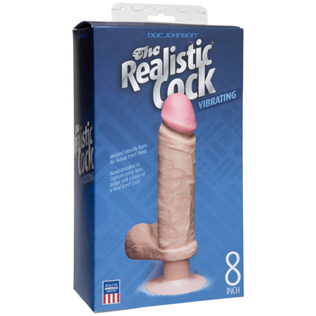 The Realistic Cock - Vibrating - 8 Inch White - Not Very Vanilla