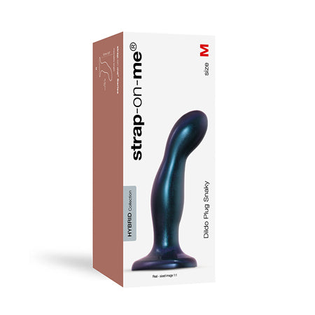 Strap-On-Me Hybrid Collection Dildo Plug Snaky Metallic Blue M - Not Very Vanilla