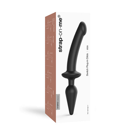 Strap-On-Me Hybrid Collection Switch Plug-In Realistic Dildo Dual-Ended Black L - Not Very Vanilla