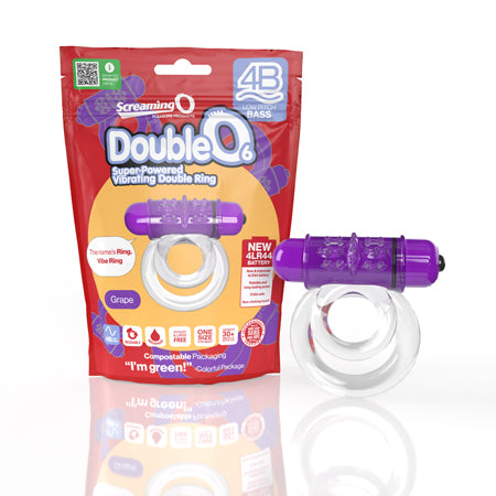 Screaming O 4B DoubleO 6 Vibrating Double Cockring Grape - Not Very Vanilla