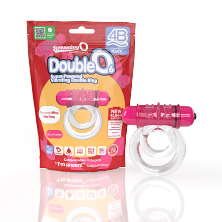 Screaming O 4B DoubleO 6 Vibrating Double Cockring Strawberry - Not Very Vanilla