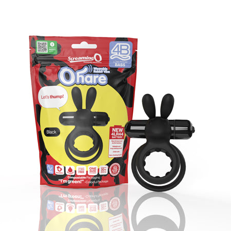 Screaming O 4B Ohare Vibrating Rabbit Double Cockring Black - Not Very Vanilla