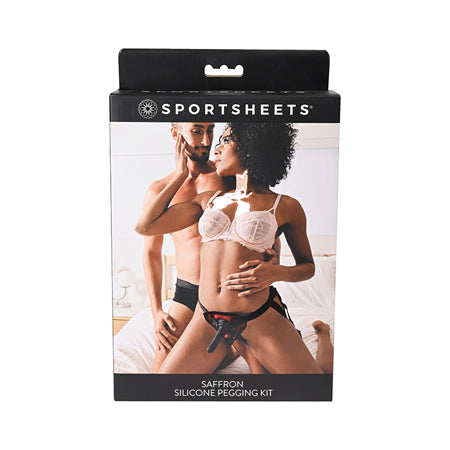 Sportsheets Saffron Silicone Pegging Kit with Adjustable Strap-On Harness & 5 in. Dildo - Not Very Vanilla