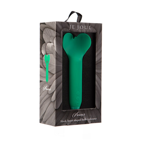 Je Joue Amour Rechargeable Silicone Heart-Shaped Fluttering Bullet Vibrator Emerald Green - Not Very Vanilla