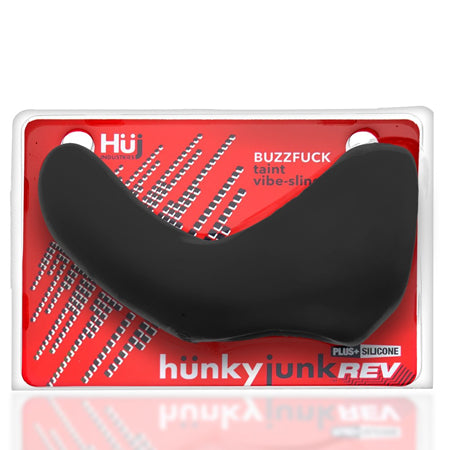 Hunkyjunk Buzzfuck Cock & Ball Sling with Taint Vibrator Tar Ice - Not Very Vanilla