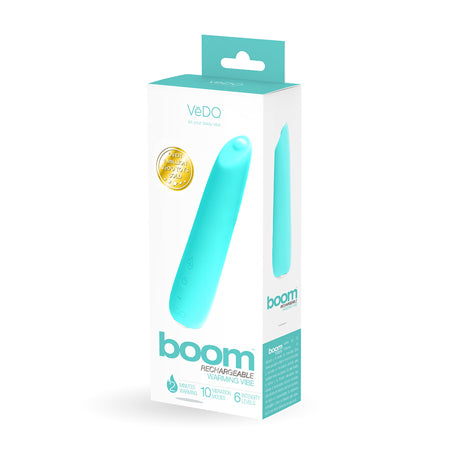 VeDO Boom Rechargeable Warming Silicone Slimline Vibrator Turquoise - Not Very Vanilla