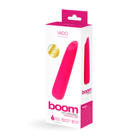 VeDO Boom Rechargeable Warming Silicone Slimline Vibrator Pink - Not Very Vanilla