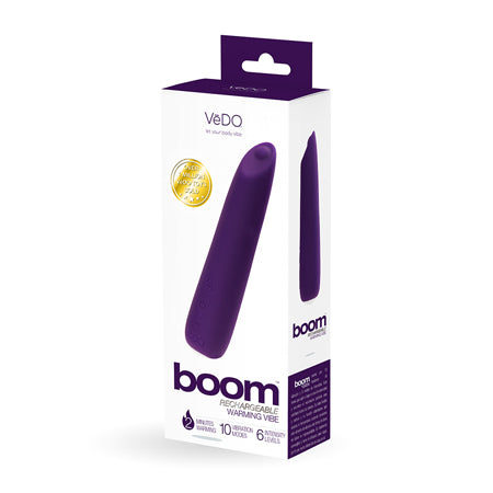 VeDO Boom Rechargeable Warming Silicone Slimline Vibrator Purple - Not Very Vanilla