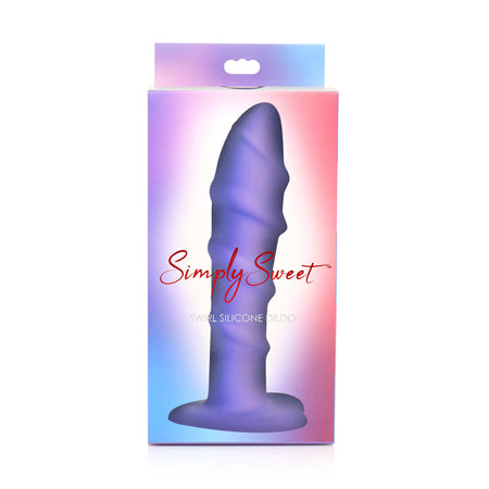 Simply Sweet Swirl 7 in. Silicone Dildo Purple - Not Very Vanilla