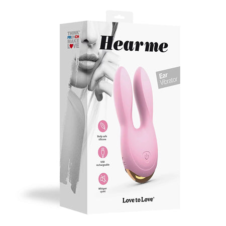 Love to Love Hear Me Rechargeable Silicone Flexible Ear Vibrator Baby Pink - Not Very Vanilla