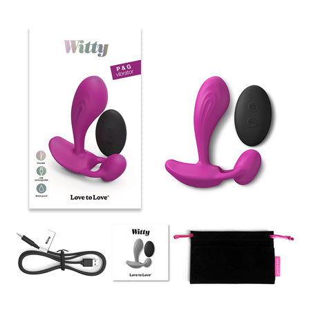 Love to Love Witty Rechargeable Remote-Controlled Silicone P & G Vibrator Sweet Orchid - Not Very Vanilla