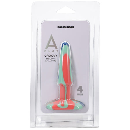 A-Play Groovy 4 in. Silicone Anal Plug Sunrise - Not Very Vanilla