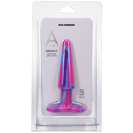 A-Play Groovy 5 in. Silicone Anal Plug Berry - Not Very Vanilla