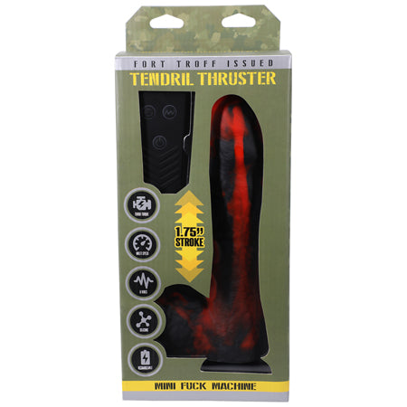 Fort Troff Tendril Thruster Mini Fuck Machine Rechargeable Remote-Controlled Silicone 8.5 in. Thrusting Dildo Red/Black - Not Very Vanilla