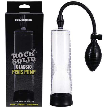 Rock Solid Classic Penis Pump Black/Clear - Not Very Vanilla