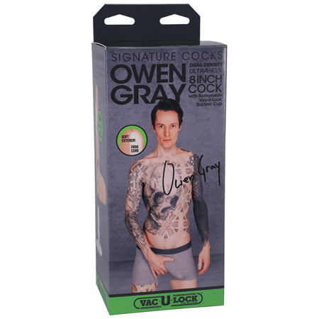 Signature Cocks Owen Gray 9 in. ULTRASKYN Dildo with Vac-U-Lock Suction Cup - Not Very Vanilla