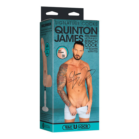 Signature Cocks Quinton James 8 in. Dual-Density Dildo with Vac-U-Lock Suction Cup Beige - Not Very Vanilla