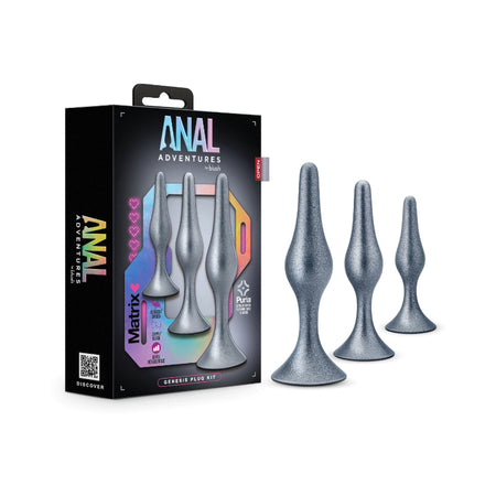 Anal Adventures Matrix Genesis Plug Kit Stellar Silver - Not Very Vanilla