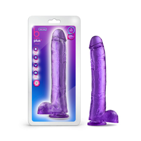 Blush B Yours Plus Hefty n' Hung 14 in. Dildo with Balls & Suction Cup Purple - Not Very Vanilla