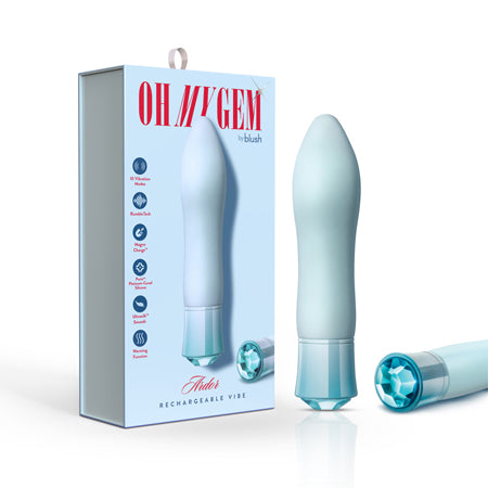 Blush Oh My Gem Ardor Rechargeable Warming Silicone Tapered Vibrator Aquamarine - Not Very Vanilla