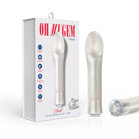 Blush Oh My Gem Bold Rechargeable Warming Silicone Scooped Tongue Vibrator Diamond - Not Very Vanilla