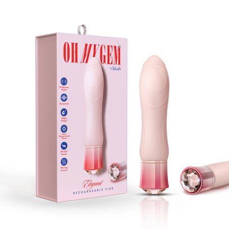 Blush Oh My Gem Elegant Rechargeable Warming Textured Silicone G-Spot Vibrator Morganite - Not Very Vanilla