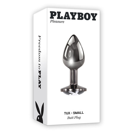 Playboy Tux Small Metal Anal Plug Hematite - Not Very Vanilla