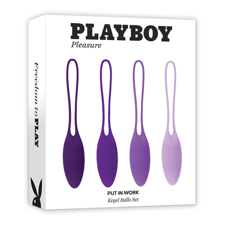 Playboy Put In Work 4-Piece Silicone Kegel Balls Set Acai Ombre - Not Very Vanilla