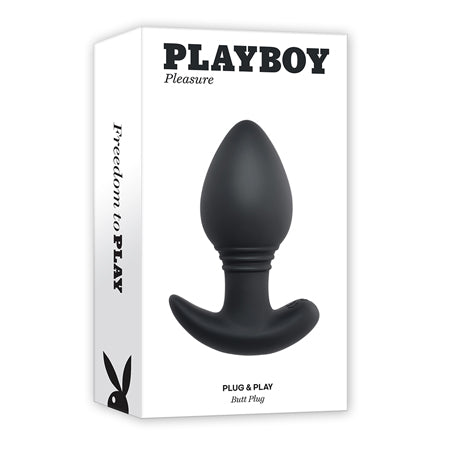 Playboy Plug & Play Rechargeable Remote Controlled Vibrating Silicone Anal Plug Navy - Not Very Vanilla