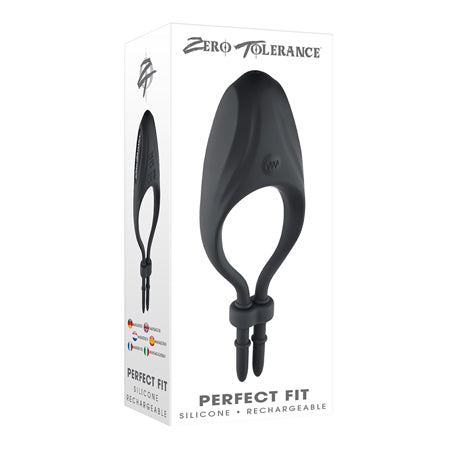 Zero Tolerance Perfect Fit Rechargeable Vibrating Silicone Lasso Cockring Black - Not Very Vanilla