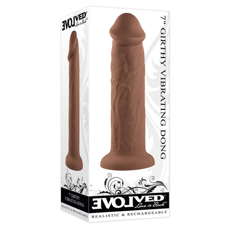 Evolved Girthy Rechargeable Vibrating 7 in. Silicone Dildo - Not Very Vanilla