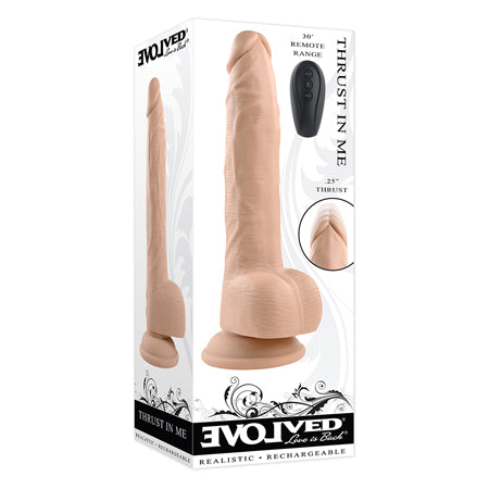 Evolved Thrust In Me Thrusting Vibrating 9.25 in. Dildo Light - Not Very Vanilla