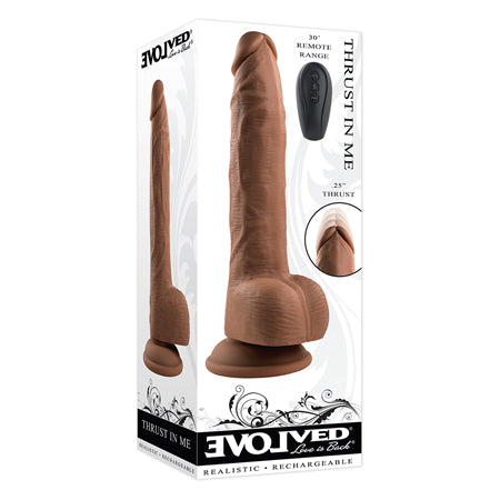 Evolved Thrust In Me Thrusting Vibrating 9.25 in. Dildo Dark - Not Very Vanilla