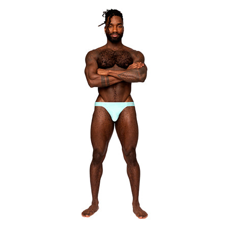 Male Power Easy Breezy Thong Sleeve Aqua L/XL - Not Very Vanilla