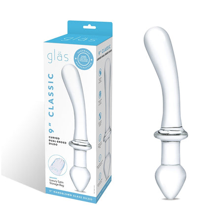 Glas Classic 9 in. Curved Dual-Ended Glass Dildo - Not Very Vanilla